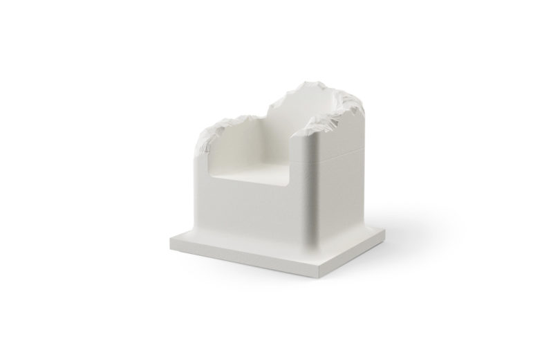 white foam armchair