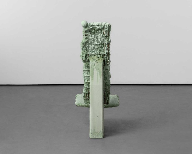 green concrete chair