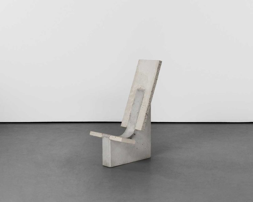 gray concrete chair