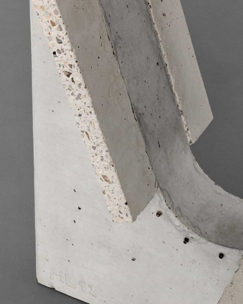 grey concrete chair