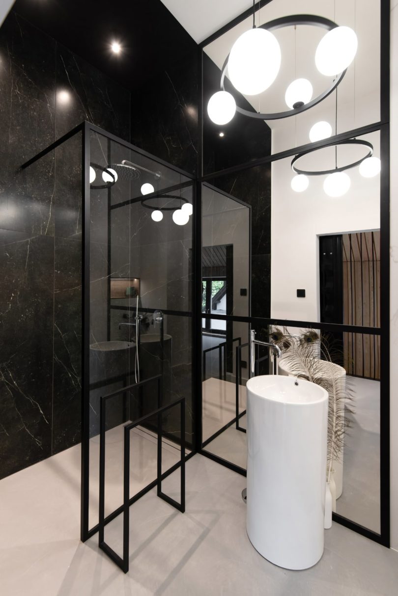 modern black bathroom
