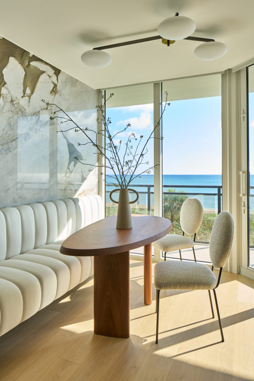 Dining area within the Palm Beach Residence