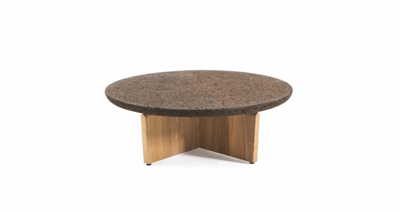  table made from black cork and teakwood