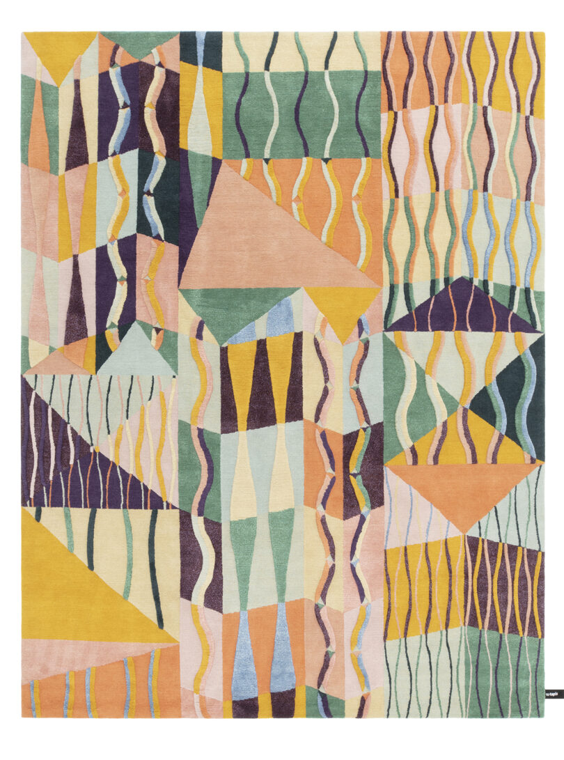multicolor abstract rectangular floor rug