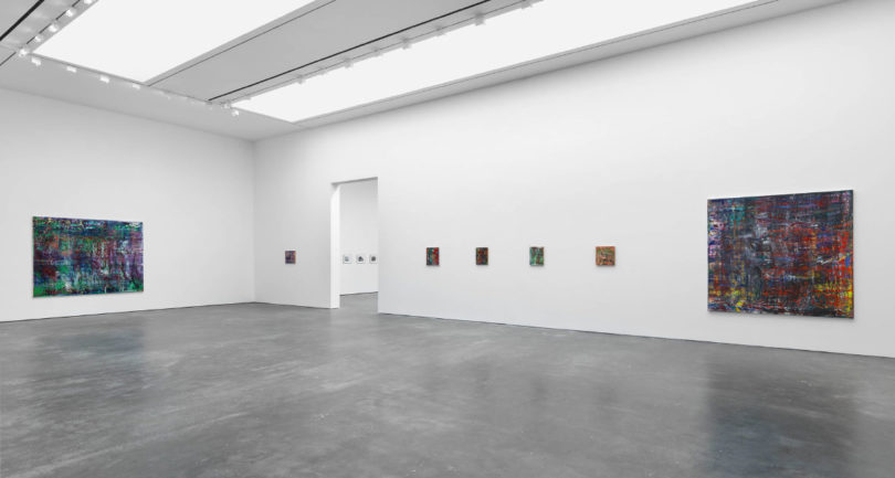 First room of Gerhard Richter at David Zwirner Gallery, featuring his "final paintings"