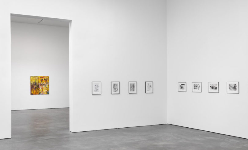 A room of Richter's drawings from 2022 and 2021 at David Zwirner Gallery
