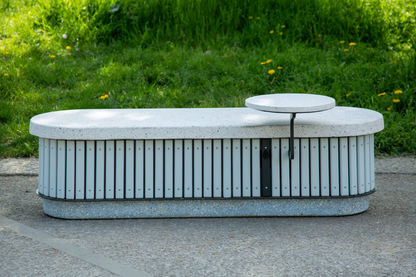 outdoor cement bench