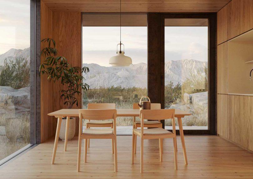 modern dining room interior rendering