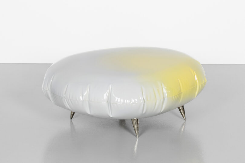 table resembling an inflated mylar balloon