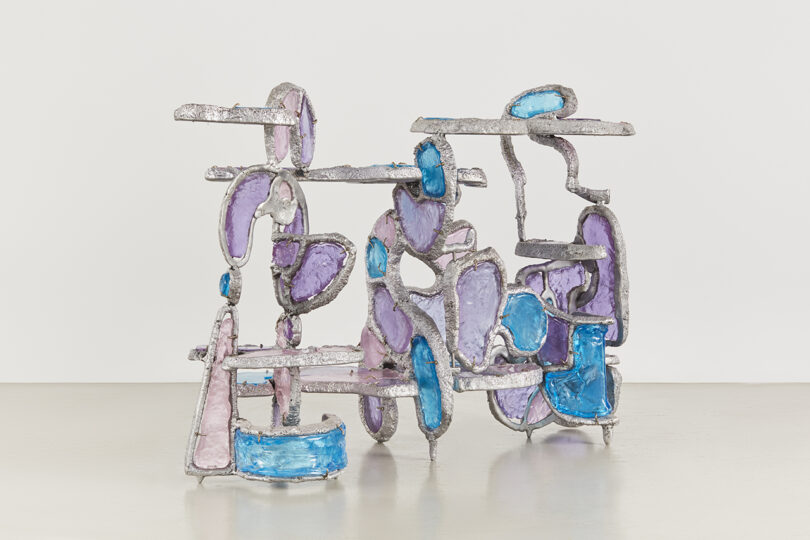 pastel purple, pink, and blue abstract sculpture