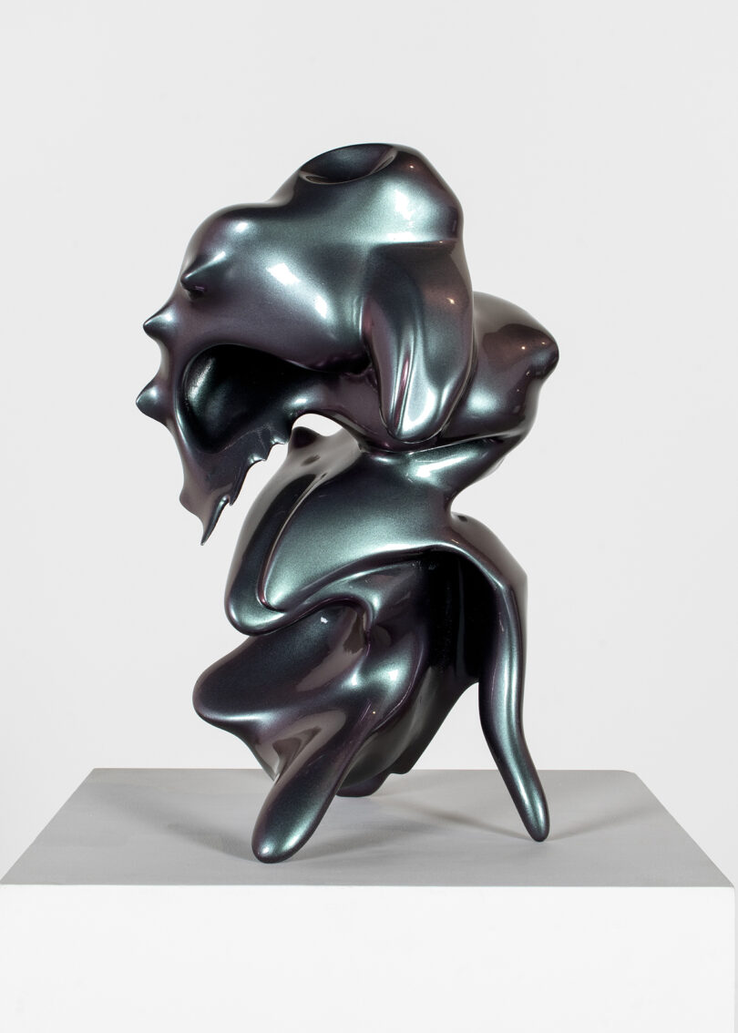 dark metallic abstract sculptural lamp