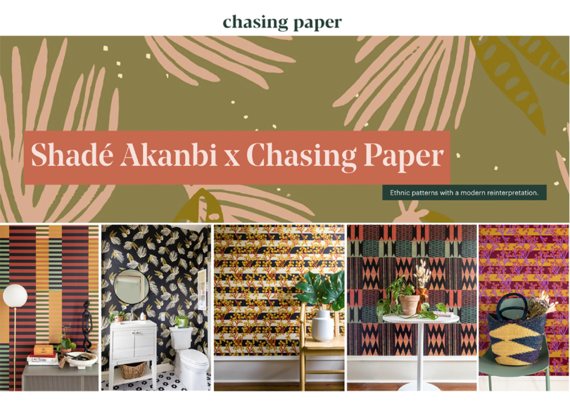 graphic collage of patterned wallpaper