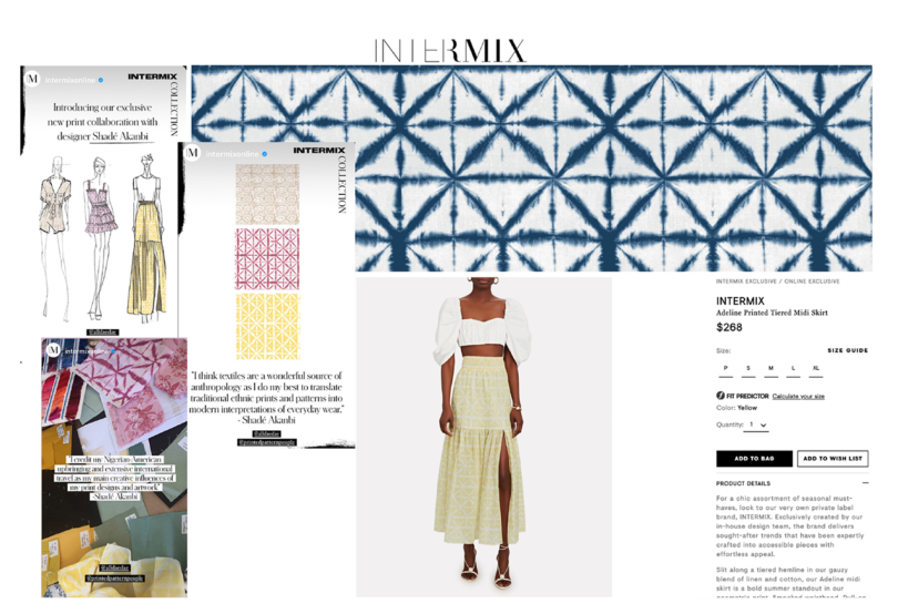 graphic collage of pattern work and resulting apparel