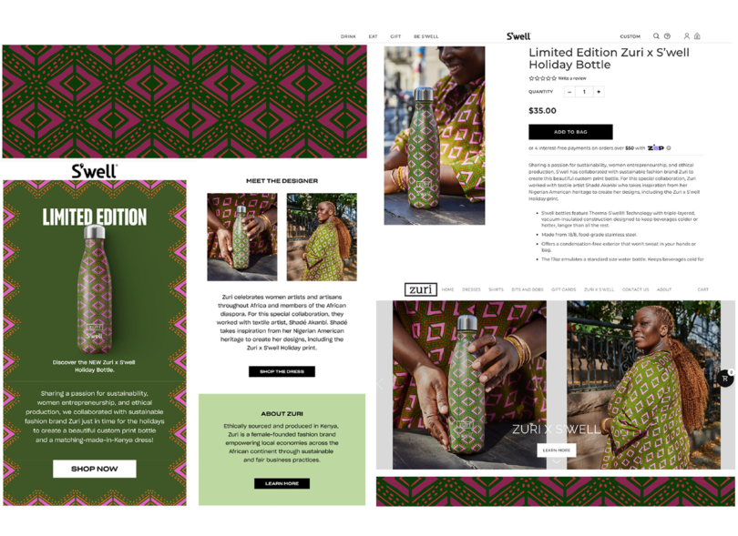 graphic collage of pattern work and resulting products