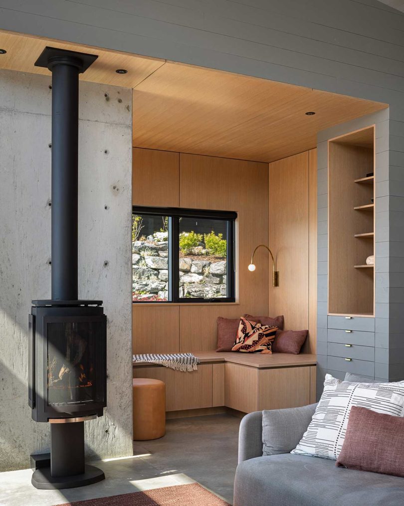 interior view of seating alcove in modern house