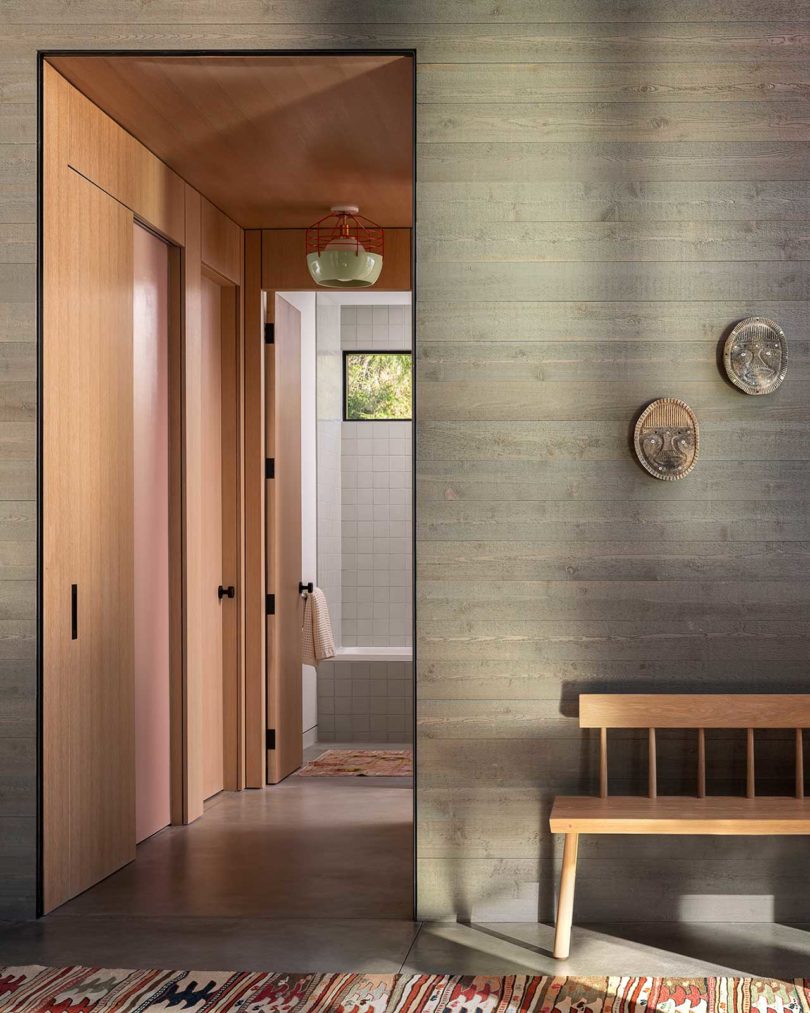 view down hallway of modern home