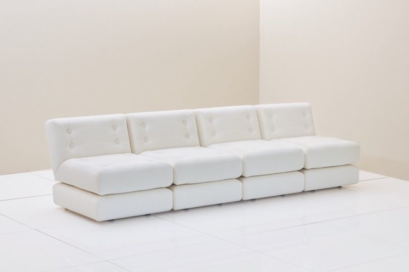 four white modular chairs