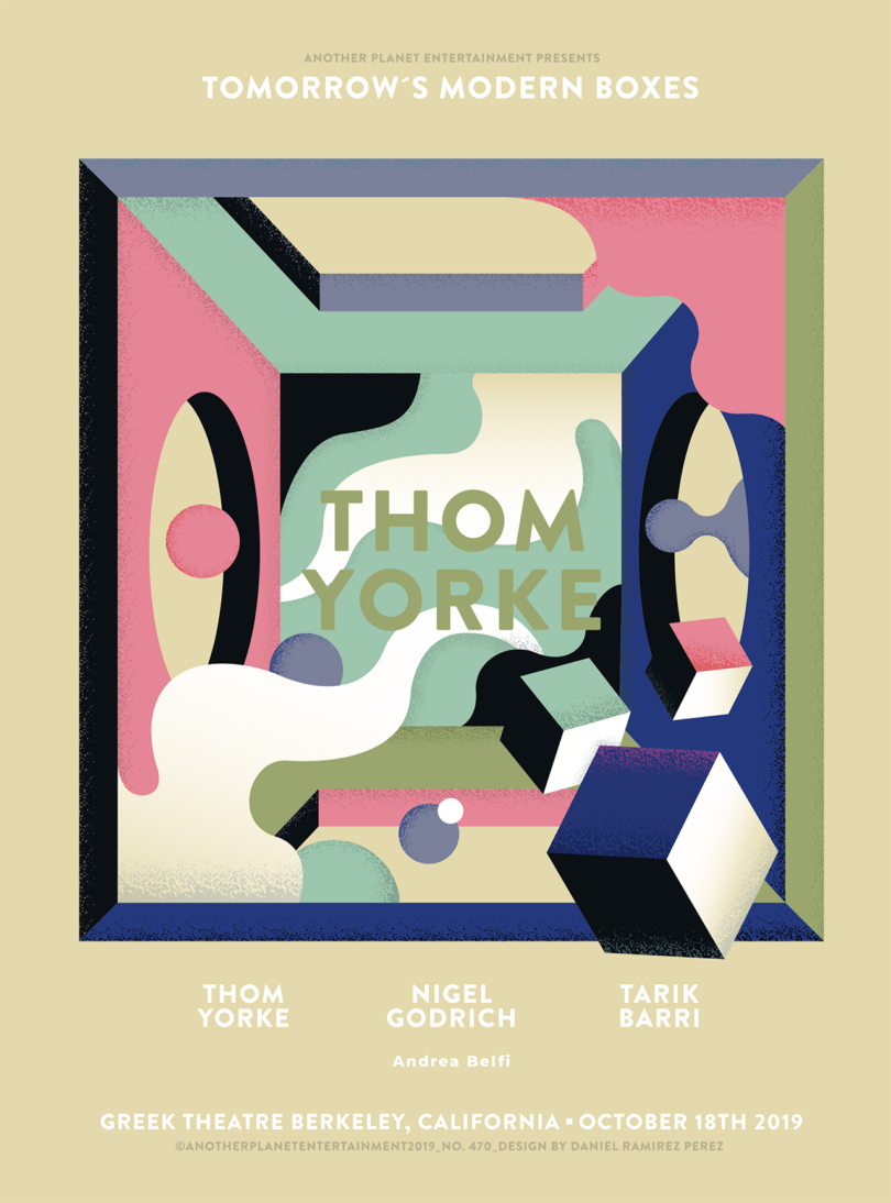 abstract graphic show poster reading Thom Yorke