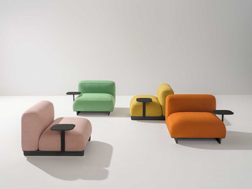 modular seating collection in a rainbow of colors