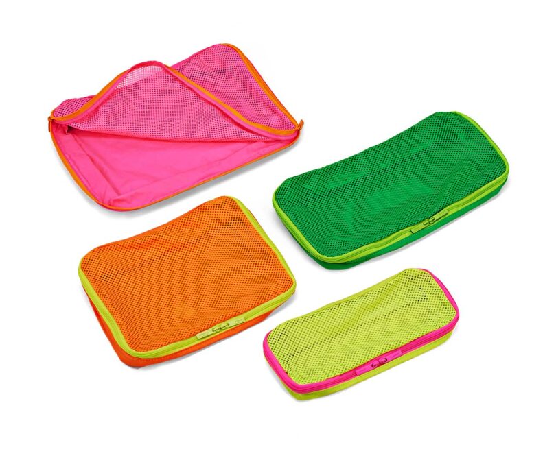 set of four neon packing cubes