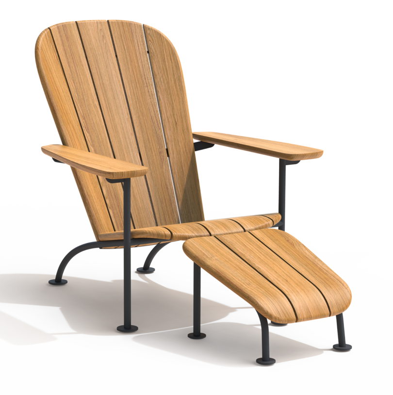 modern wood adirondack chair and ottoman