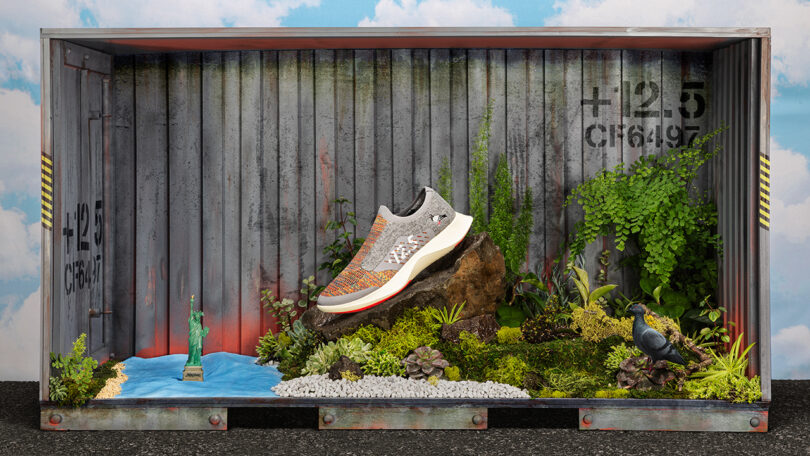 running shoe displayed in a panorama