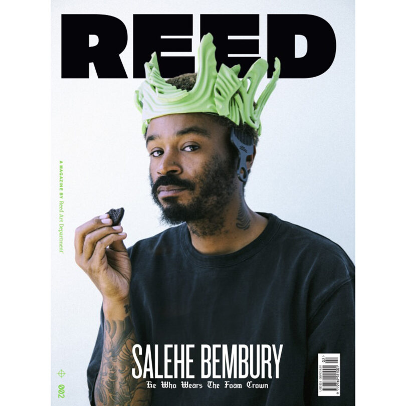 magazine cover reading REED with a brown-skinned man with facial hair wearing a black t-shirt and green crown