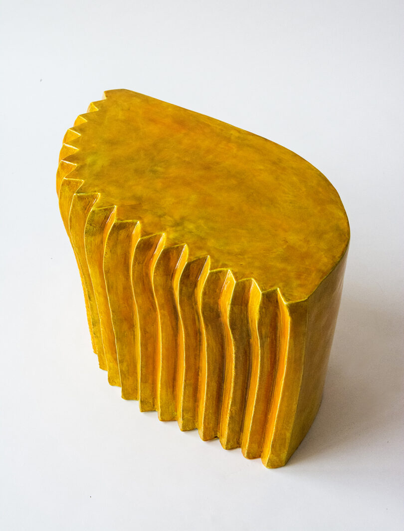 leaf-shaped yellow stool