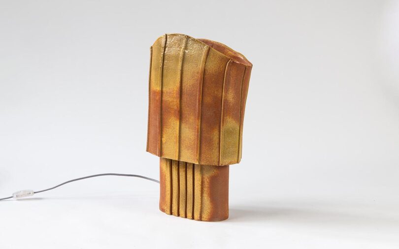 brown glazed table lamp