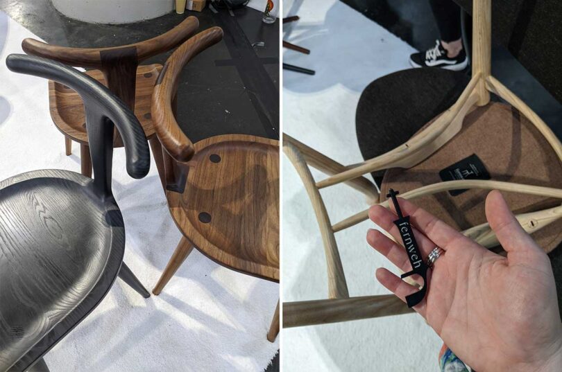 side by side images of wood chairs in different finishes