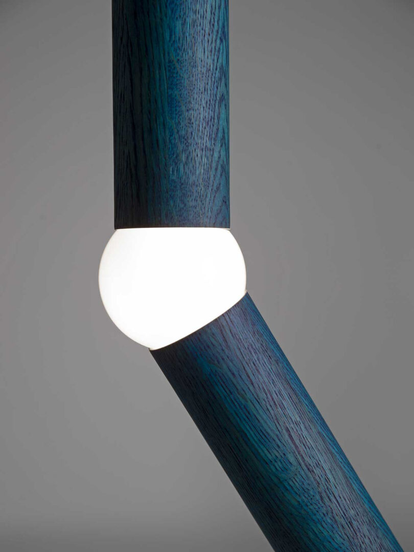 detail of long, slender floor lamp