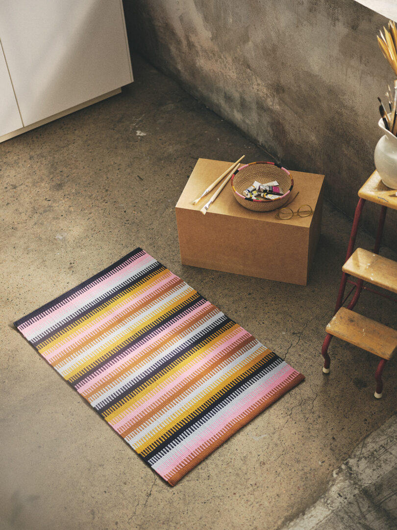 colorful striped rug