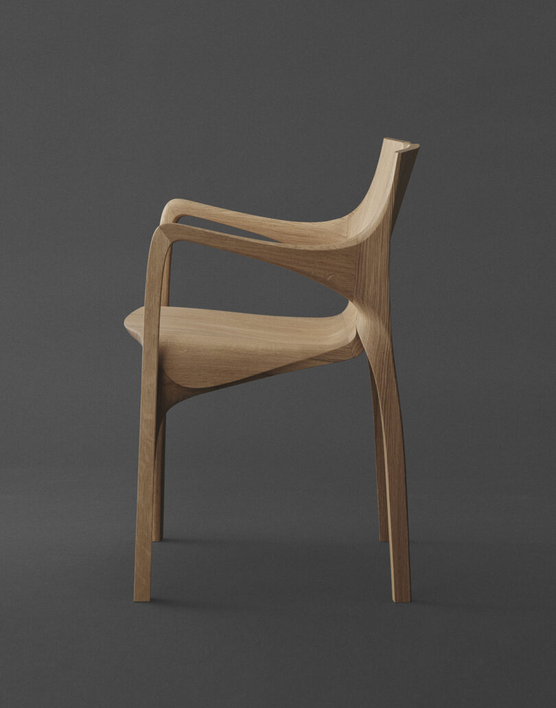 oak finish armchair