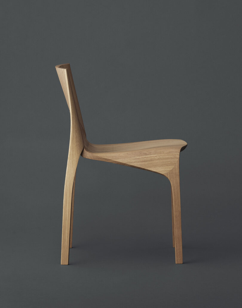 dining chair with oak finish