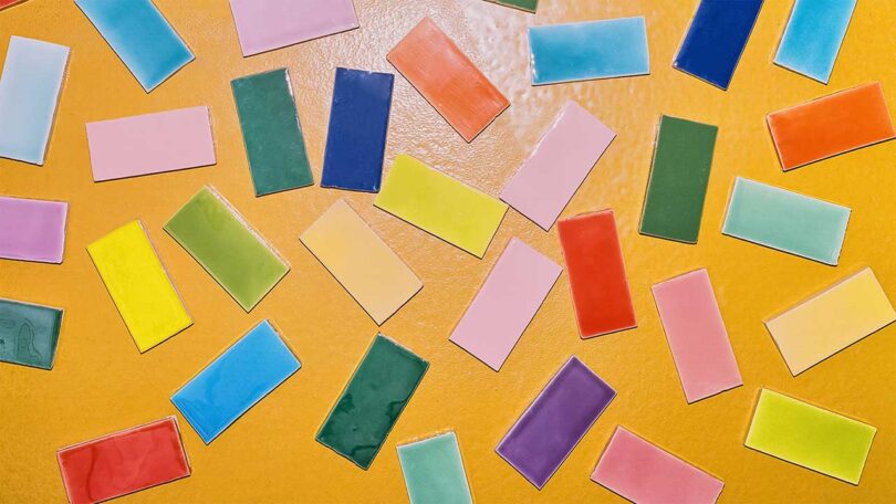 miscellaneous array of colorful ceramic tile