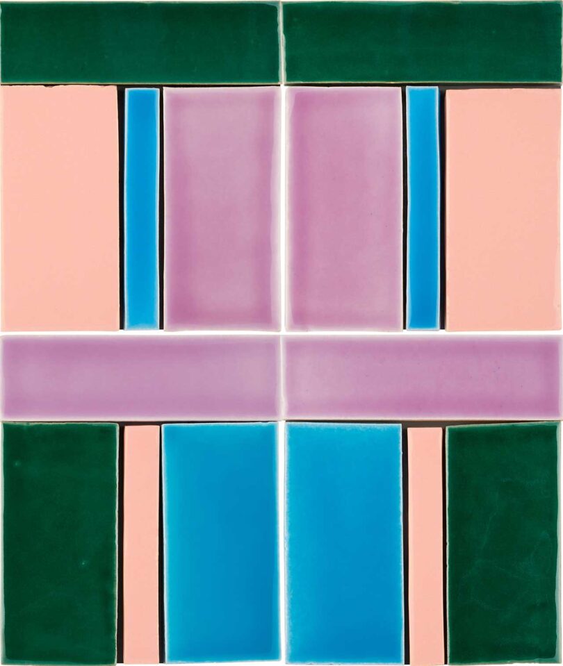 colorful pattern of ceramic rectangular tile