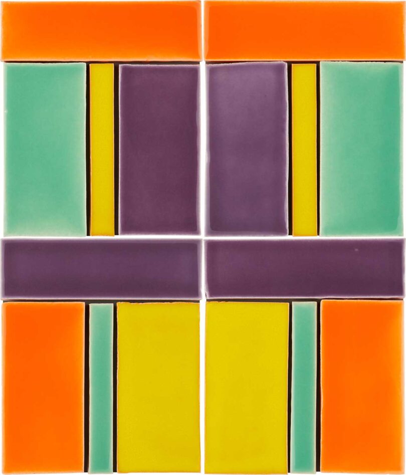 colorful pattern of ceramic rectangular tile