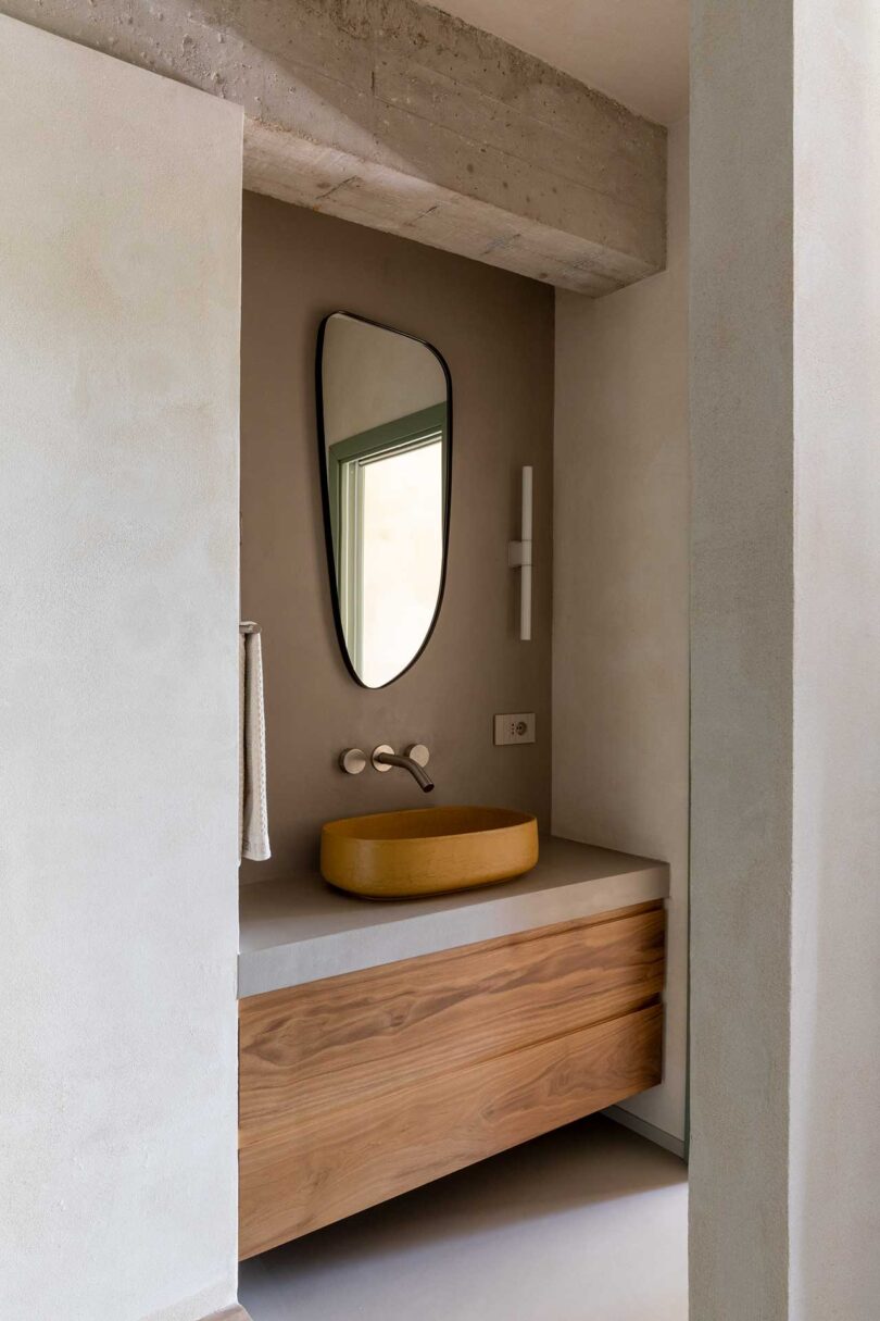 angled view of bathroom sink