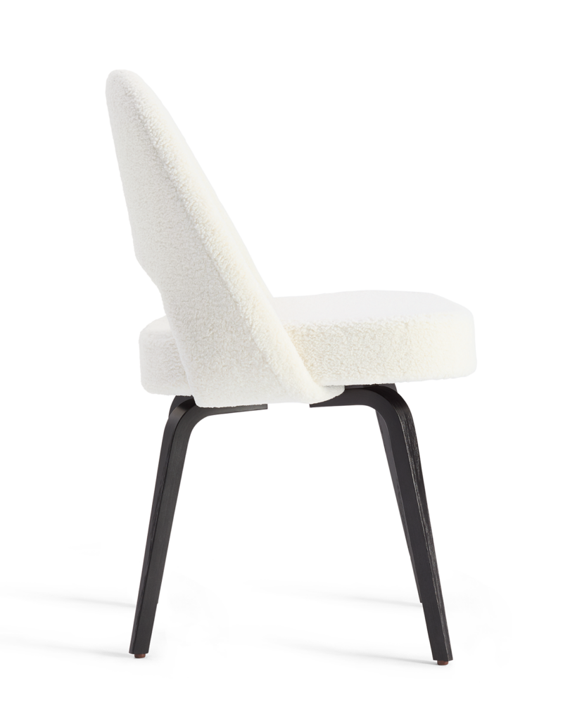 white upholstered dining chair