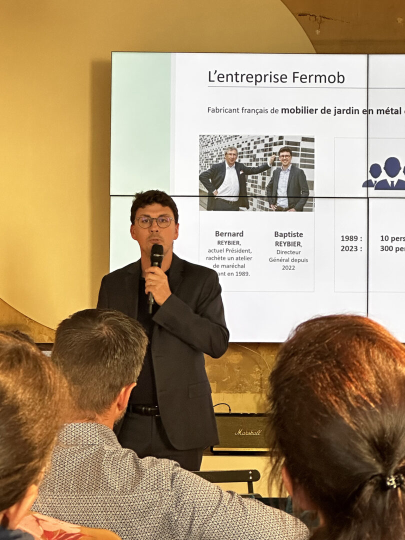 Fermob CEO Baptiste Reybier speaking at the Fermob hosted annual Design Talks.