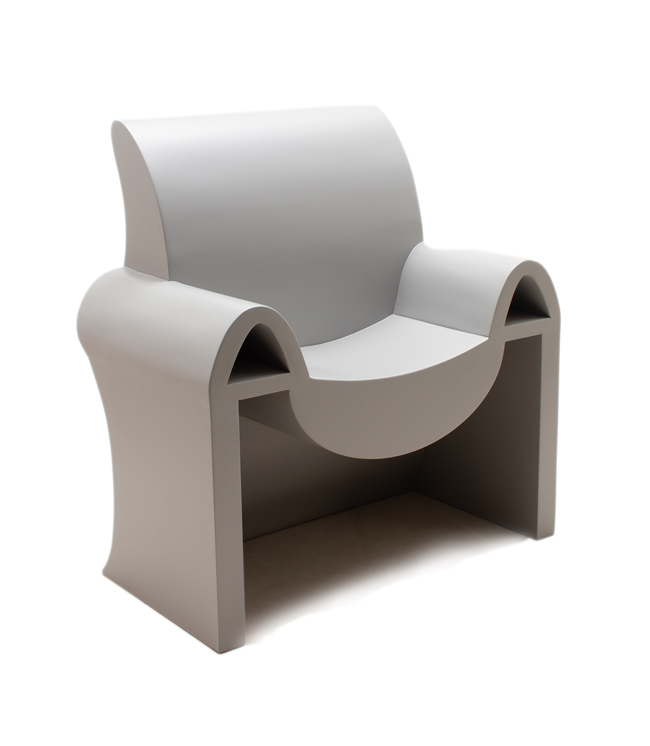 curvaceous modern grey armchair