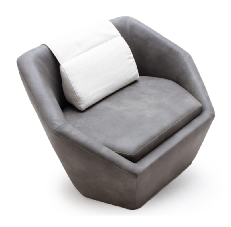hexagonal grey armchair