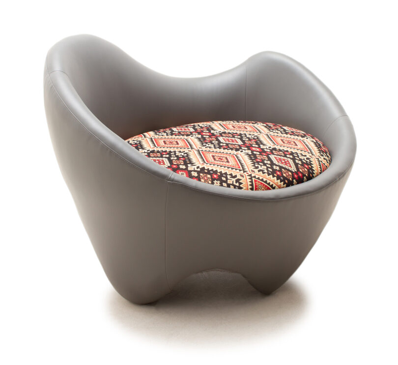 curvaceous modern grey chair