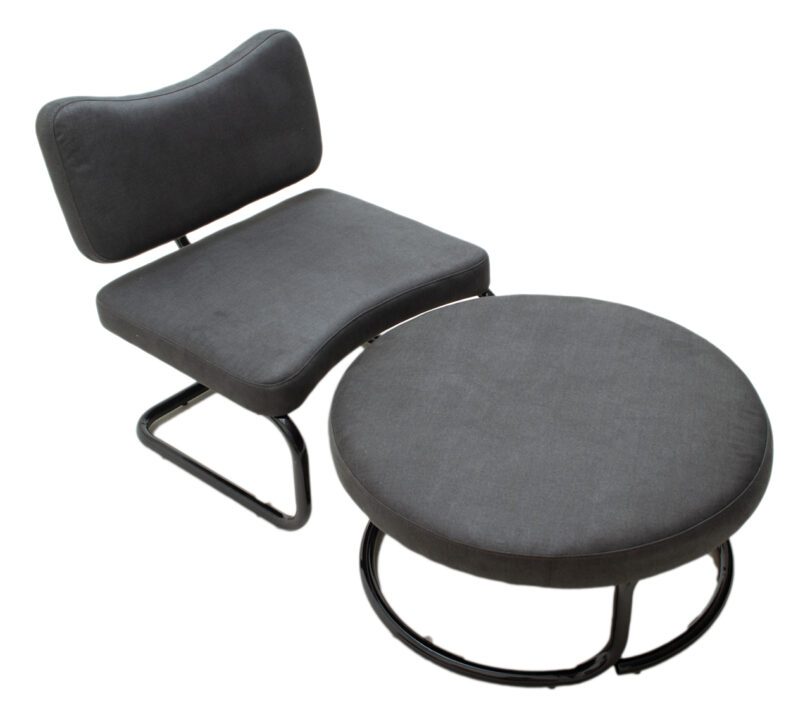 modern black chair and ottoman