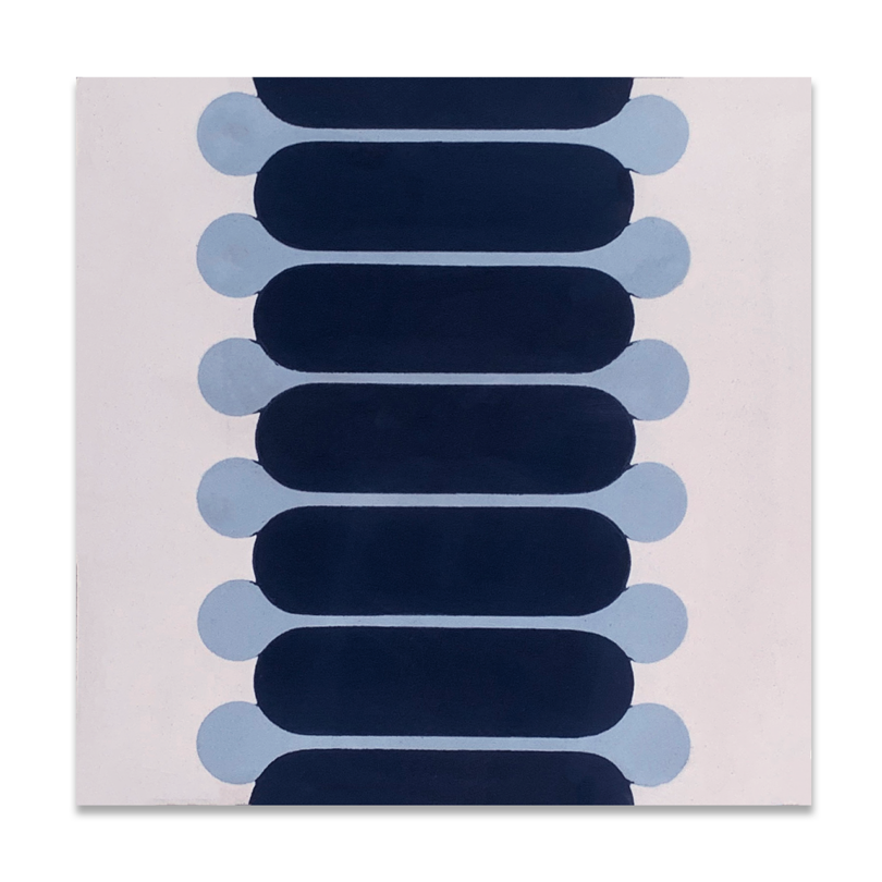 navy and light blue patterned tile