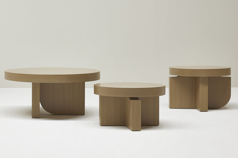 three round coffee and side tables