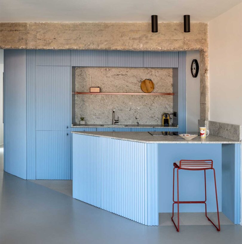 Burgatoi: A Nautical-Inspired Apartment With an Unexpected Blue Wall