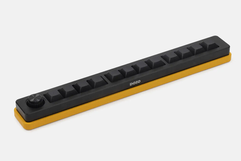 Yellow Megalodon Sword Macro Pad with all black blank keys.