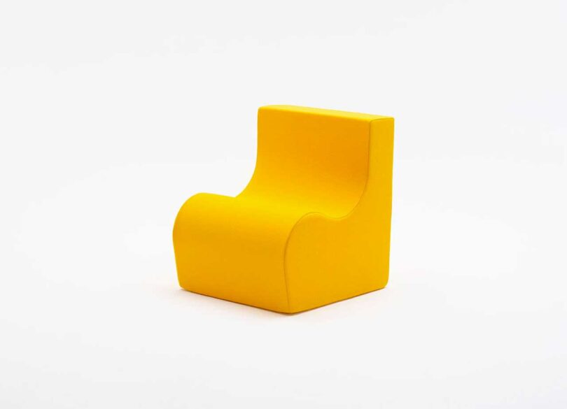 yellow chair on a white background