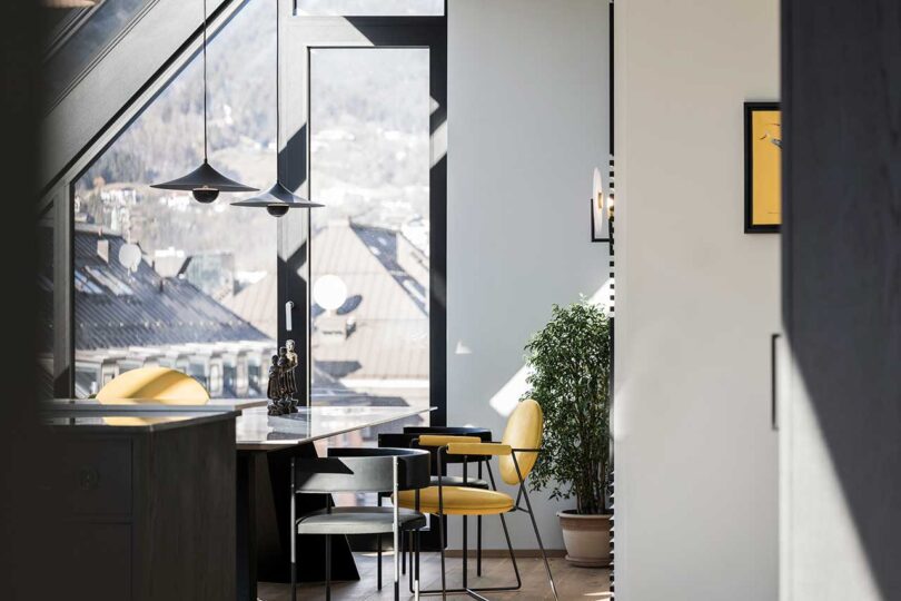 view of dining area in modern apartment